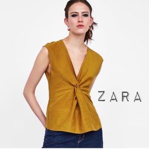 Zara Mustard Brown Top